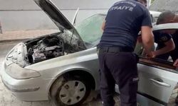 Otomobil park halindeyken alev aldı