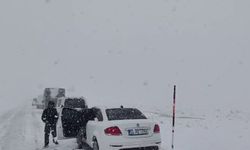 Palandöken geçidinde kar ve tipi etkili oldu