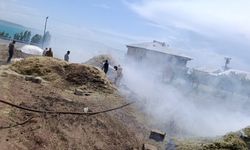 Erciş'te 20 ton saman yandı