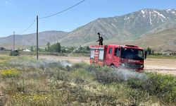 Van'da anız yangını