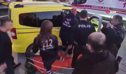 Takside kendinden geçti, ekipleri seferber etti