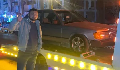 Drift atan sürücü ceza sonrası hatıra fotoğrafı çektirdi