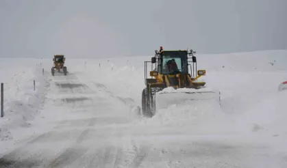 Kar yağışı nedeniyle kapanan yol açıldı