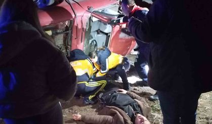 Otomobil kontrolden çıkarak tarlaya devrildi