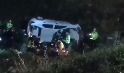 Denizli’de otomobil dere yatağına uçtu: 1 yaralı
