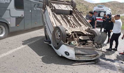 Kontrolden çıkan araç takla attı: 1 yaralı