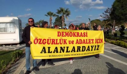 Burhaniye'de, tutuklu gençler için özgürlük eylemi gerçekleştirildi