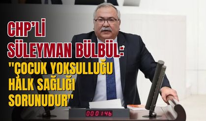 CHP Aydın Milletvekili Süleyman Bülbül: "Çocuk yoksulluğu halk sağlığı sorunudur"