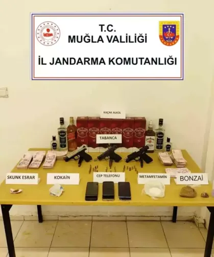Bodrum'da yasaklı madde ve silah operasyonu: 2 kişi tutuklandı