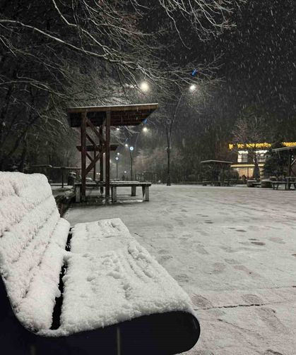 Sakarya'da lapa lapa kar yağışı başladı