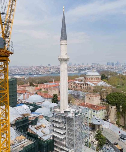 Ayasofya'nın kuzeydoğu minaresinde restorasyon tamamlandı