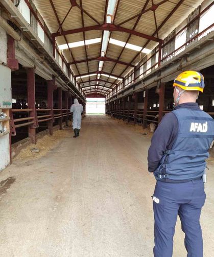 Çiftlikteki gaz sızıntısı ihbarı ekipleri harekete geçirdi