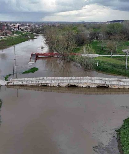 Tunca Nehri taştı, Sarayiçi havadan görüntülendi