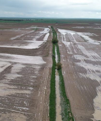 Kırşehir'de selin vurduğu tarım arazileri dron ile görüntülendi