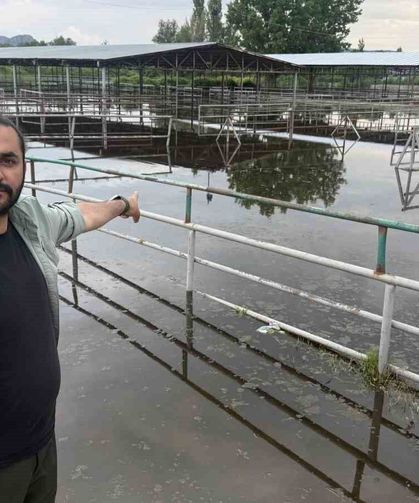 Turhal'da hayvan pazarı sular altında kaldı