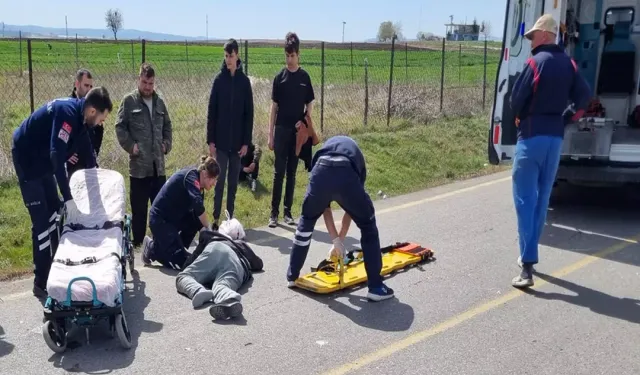 Tankere çarpan motosiklet sürücüsü ağır yaralandı