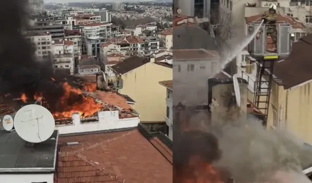 Beyoğlu’nda 5 katlı metruk binada korkutan yangın