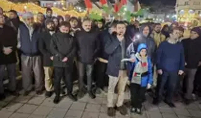 Tekirdağ'da vatandaşlardan Gazze protestosu