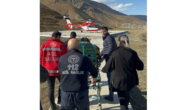 Helikopter ambulans 35 haftalık gebe hastaya hizmet etti
