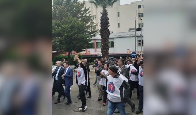 Dokuz Eylül Hastanesi işçileri hakları için yürüdü