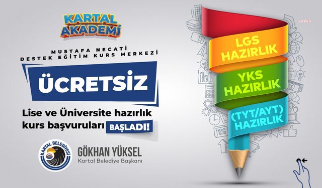 Kartal Belediyesi, ücretsiz LGS ve YKS hazırlık kursları başlatıyor