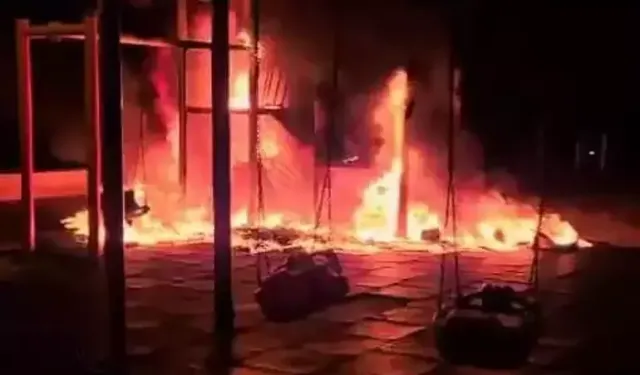 Amasya’da kundaklanan çocuk parkı kullanılamaz hale geldi, 4 şüpheli yakalandı