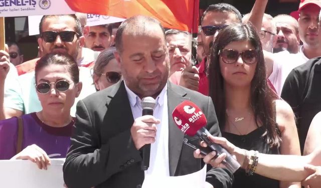 Genel-İş Sendikası İzmir Şube yöneticilerinin "Cumhurbaşkanına hakaret" iddiasıyla tutuklanmasına protesto