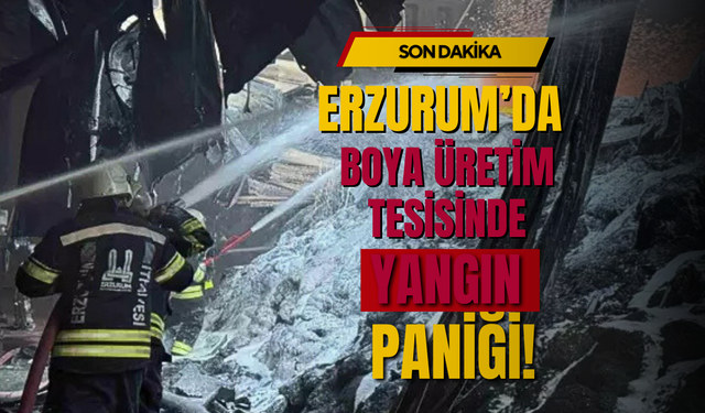 Erzurum’da Boya Üretim Tesisinde Yangın Paniği