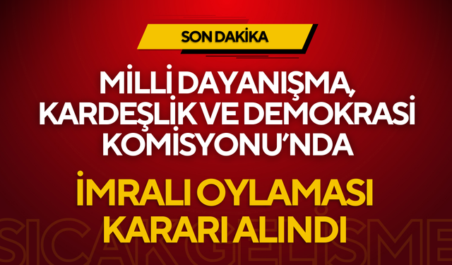 Milli Dayanışma, Kardeşlik ve Demokrasi Komisyonu'nda İmralı Oylaması Kararı Alındı