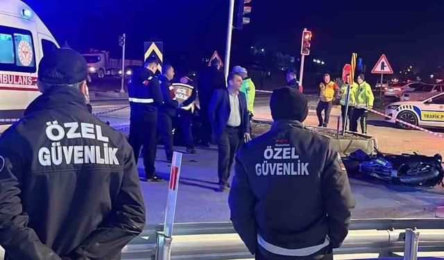 Tırın çarptığı motosiklet sürücüsü hayatını kaybetti