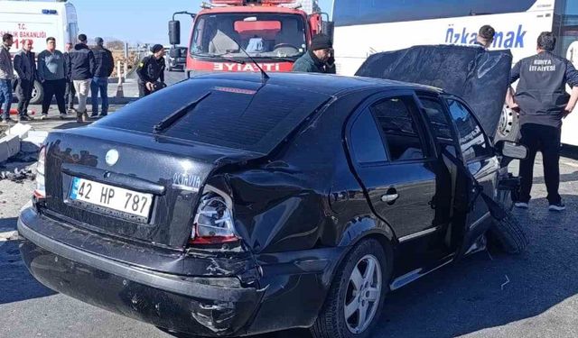 Konya’da iki otomobil çarpıştı: 2 yaralı