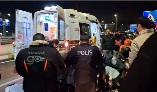 Devrilen motosikletin sürücüsü ağır yaralandı