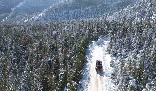 Adana Feke'de kar 1 metreyi aştı, çocuklar kızakla tatilin tadını çıkardı