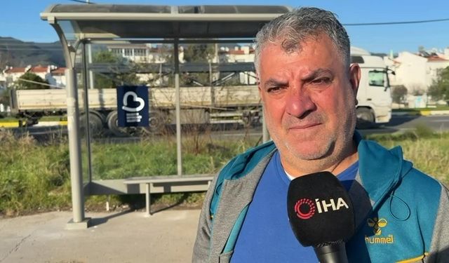 Edremit'te bir babanın kızı ıslanmasın diye yaptığı durak belediyeyi harekete geçirdi