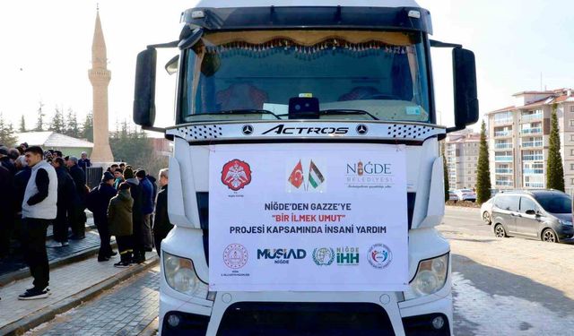 Gazze için tek yürek olan Niğde'den yardım tırı yola çıktı