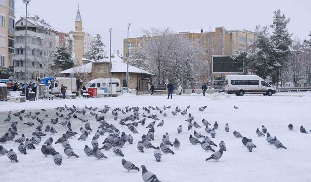 Karaman'da kar yağışı sevindirirken kartpostallık manzaralar oluştu