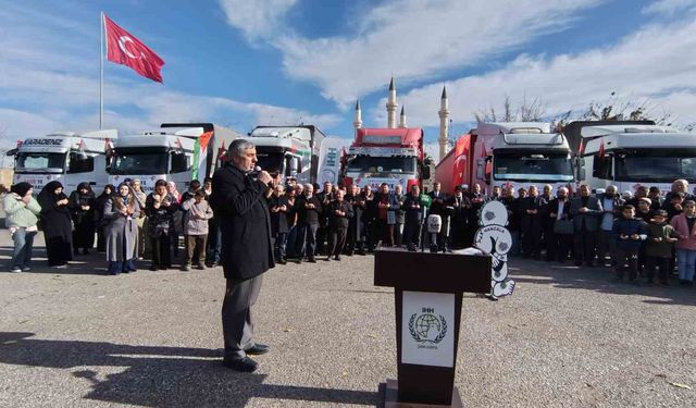 Şanlıurfa'dan Gazze'ye 6 tır insani yardım malzemesi gönderildi