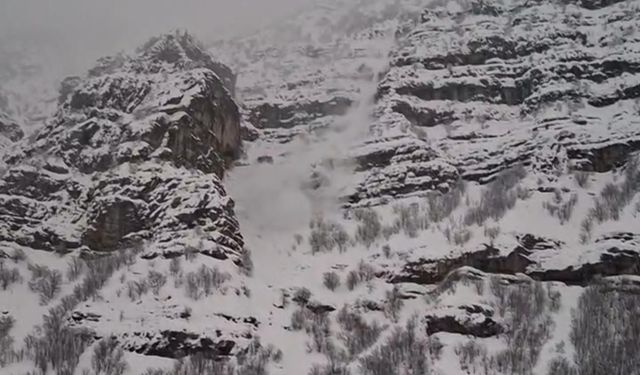 Şırnak'ta çığ düşme anı kamerada