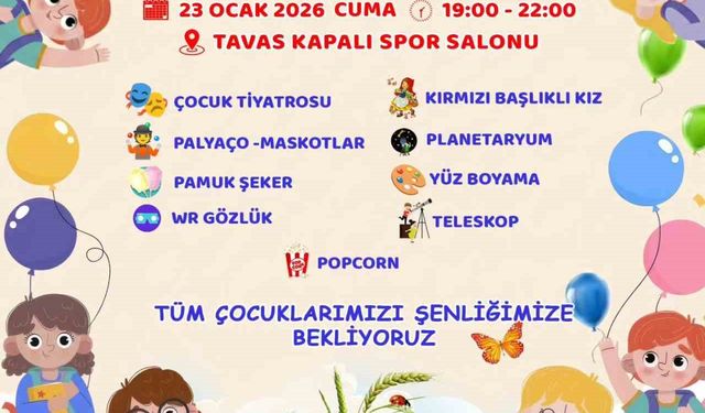 Tavaslı çocuklar yarıyıl şenliğinde eğlenecek