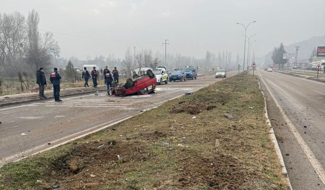 Tavşanlı'da otomobil takla attı: 1 yaralı