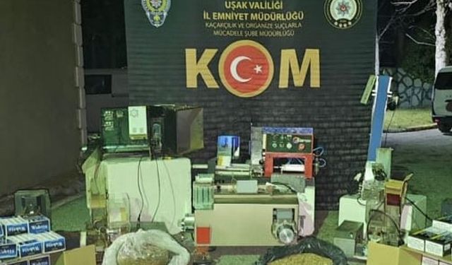 Uşak'ta çok sayıda kaçak makaron ve tütün ele geçirildi