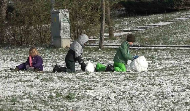 Yalova yeni yılı karla karşıladı