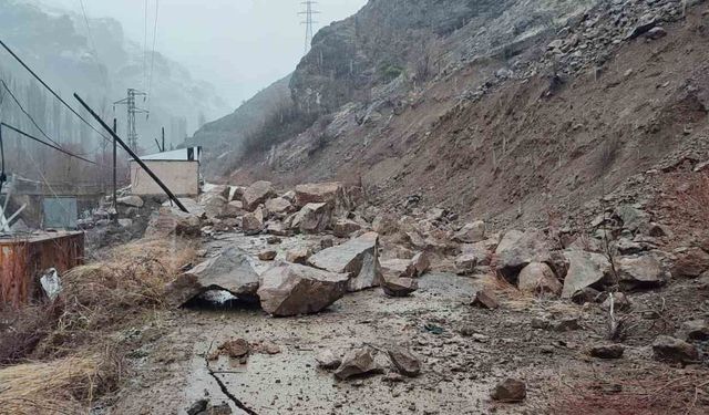 Artvin'in Yusufeli ilçesinde heyelan
