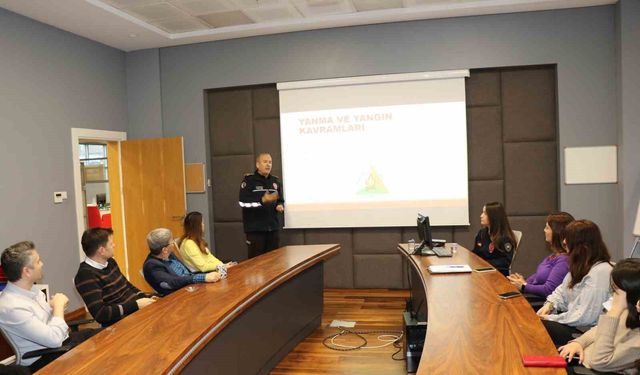 AYTO personeline temel yangın eğitimi verildi