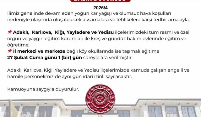 Bingöl'de 5 ilçede eğitime ara verildi