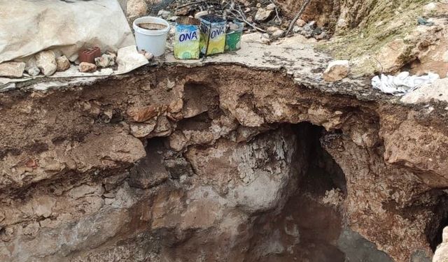 Mardin'de yağışların ardından toprak çökmesi meydana geldi
