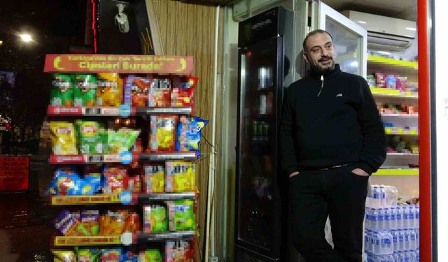 Ölümle burun buruna gelen esnaf saniyelerle kurtuldu