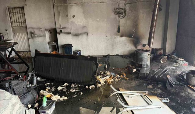 Osmaniye'de devrilen ısıtıcı yangına neden oldu