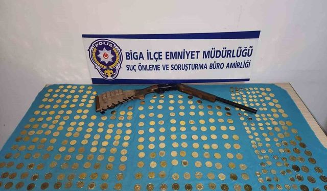 Biga'da 438 adet sahte altın ele geçirildi
