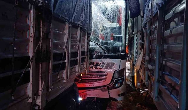 Bitlis'te otobüs tıra arkadan çarptı: 8 yaralı